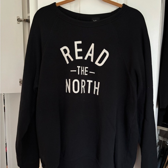 Indigo Tops - Black 'Read The North' Indigo Sweatshirt
